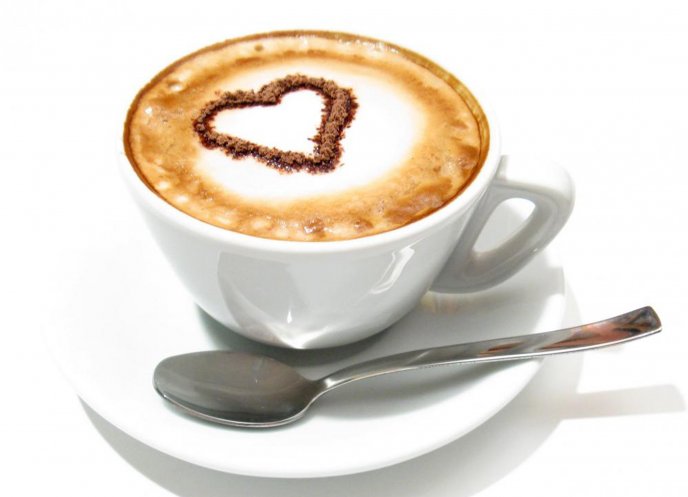 Delicious coffee in the morning - cream and love