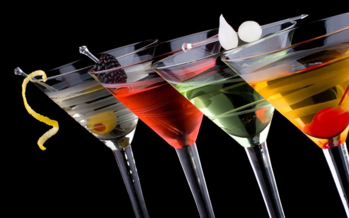 Delicious clubbing drink - martini with fruits