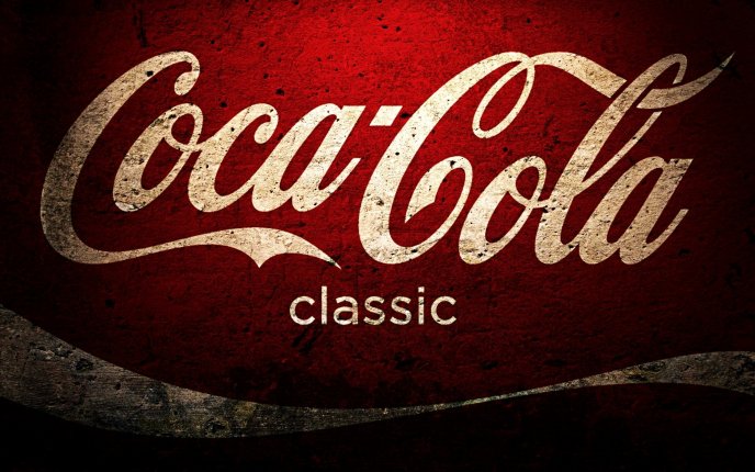 Logo painted on a wall - Coca-Cola classic