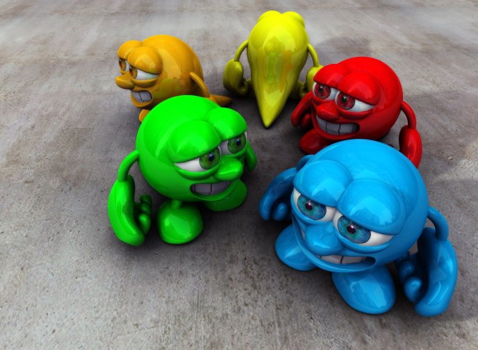 3D color abstract toys - funny smile