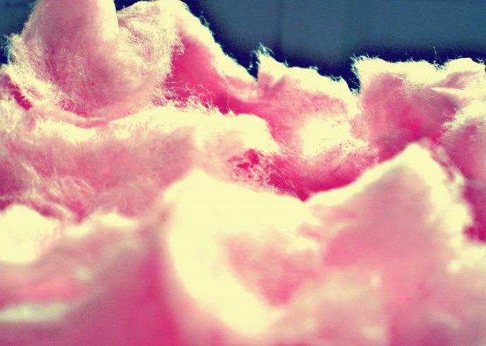 Sweet pink cotton candy - sugar on a stick