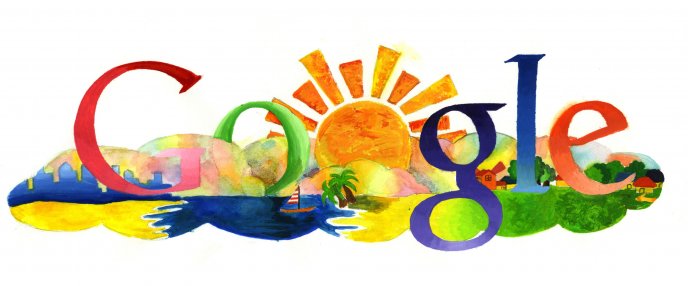 Drawing Google logo - summer time