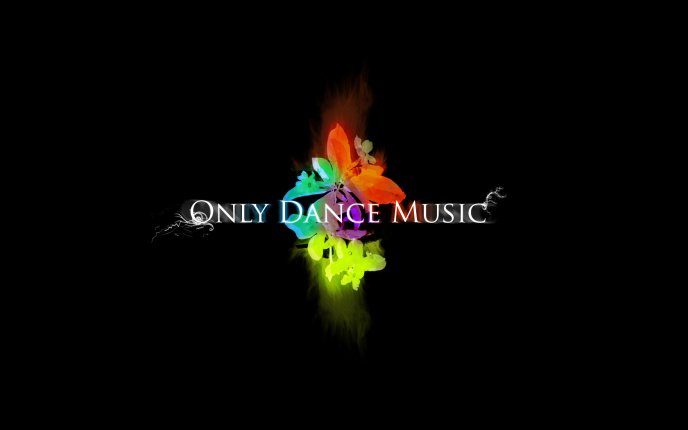 Only dance music - painting on a dark wall