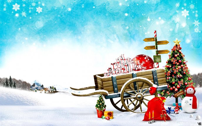 Land of Santa Claus - sleigh full of toys