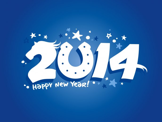 Blue wallpaper - Happy new year 2014