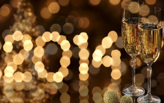 Champagne and party - Happy new year 2014