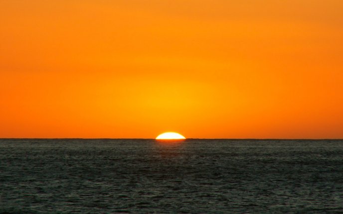 Beautiful orange sky - sunset at the seaside