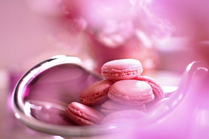 Sweet pink macaron -delicious biscuits