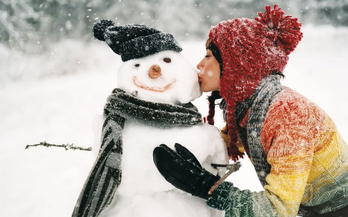 Kiss the snowman - magic winter season