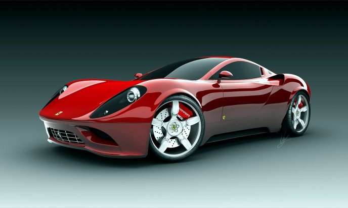 Red beautiful Ferrari sport car - HD wallpaper