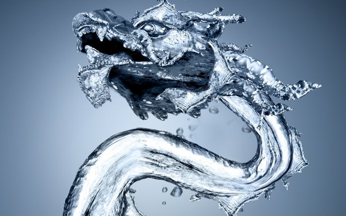 Dragon made of water HD Wallpaper