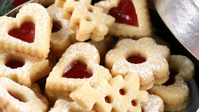 Cookies with jam in different forms