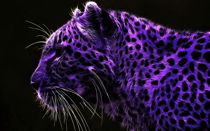 Purple tiger with black dots - Artistic wallpaper