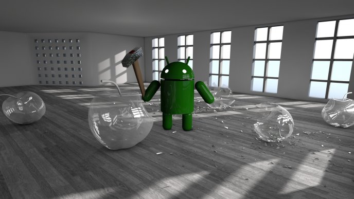 Android vs Apple - 3D and HD wallpaper