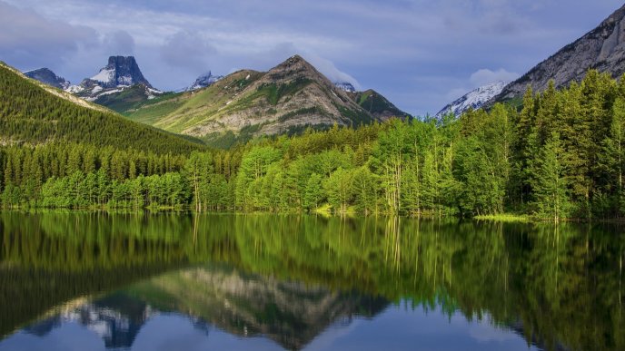 A stunning landscape in nature - Lake and mountains