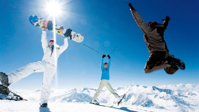Happiness on the mountain - winter sports