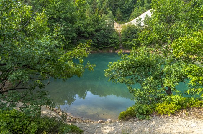 The Blue Lake in Maramures, Romania