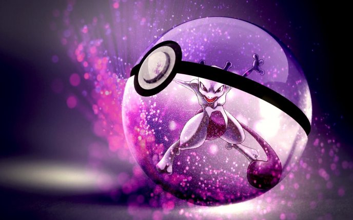 Purple Pokemon in a ball - Famous game