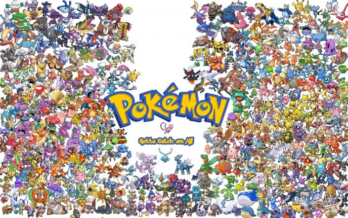 All pokemons in one wallpaper - HD wallpaper