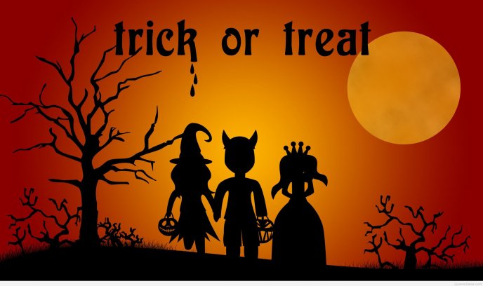 Halloween costumes for kids - Trick or treat on dark night