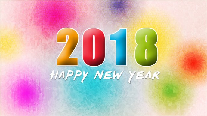 Colorful window in background - Happy New Year 2018