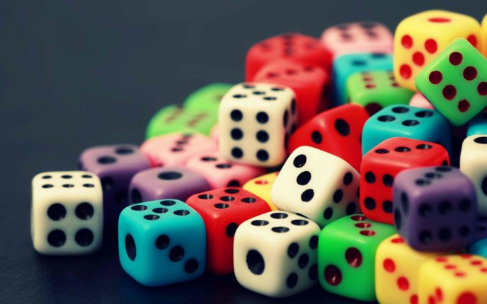 Colorful dices - Abstract and macro wallpaper