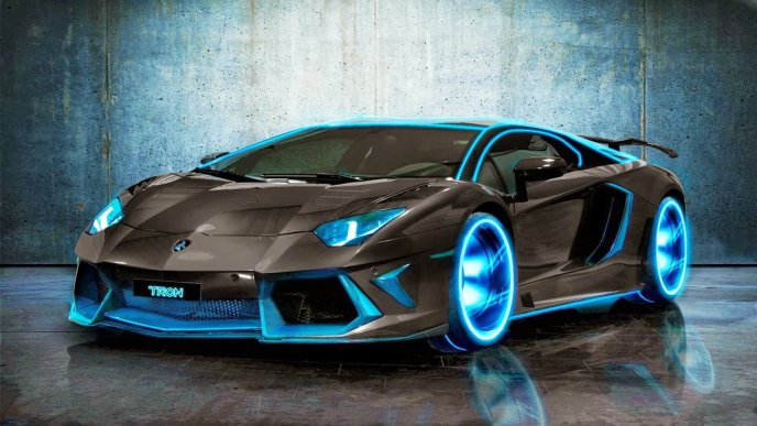 Blue light Tron car - Wonderful design