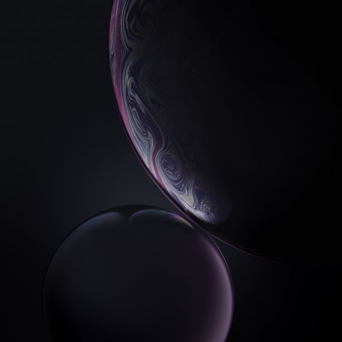 Double Gray Bubble iPhone new IOS 12 macro wallpaper