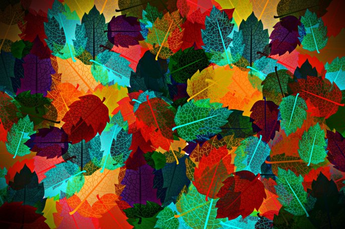 Abstract carpet with Autumn leaves - HD wallpaper