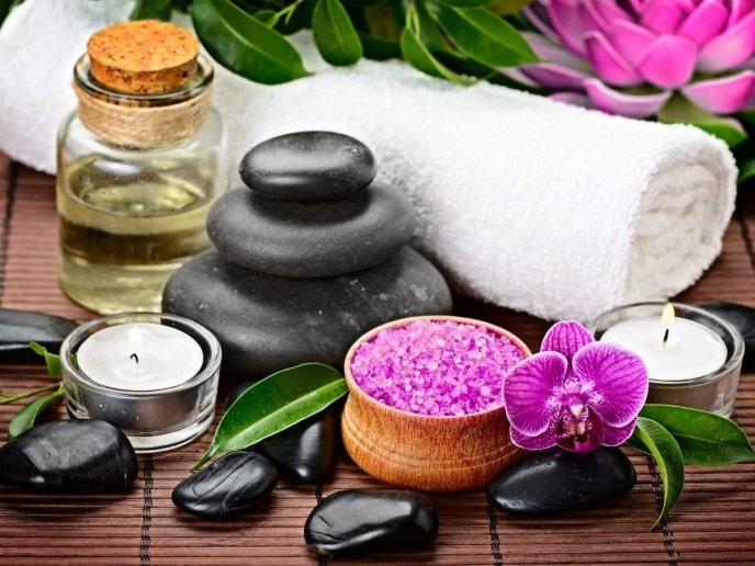 Aromatherapy with hot rocks and essential oils - Relax time