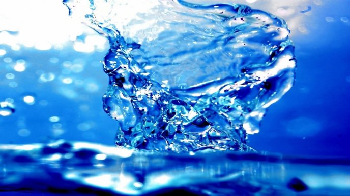 Macro water splash - Blue fresh drink every day
