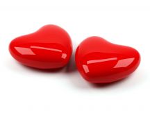 Two shiny red hearts