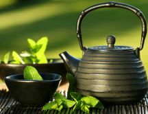 Teapot and mint tea