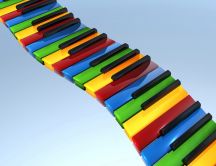 3D colored piano keys