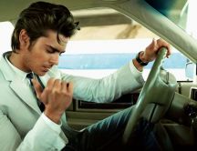 Zac Efron smoking in the car- American actor