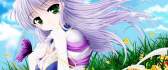 Anime - purple princess with big green eyes