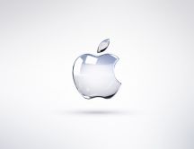 Shiny silver Apple logo - HD wallpaper