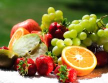A serving of vitamins - lots of fruits