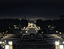 Top view of a park at night HD wallpaper