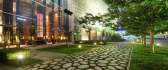 Sidewalk paved with stones in a park HD wallpaper