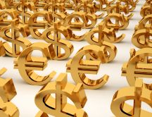 Golden Euros and Dollars HD wallpaper