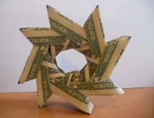 Origami spiral - made ​​of money HD wallpaper