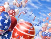 July 4 - the day of America - balloons in the sky