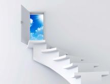 White stairs - path to freedom HD wallpaper