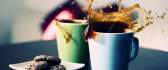 Coffee flows - coffee cups and biscuits HD wallpaper