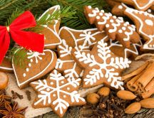 Crispy cinnamon cookies for Santa Claus HD wallpaper