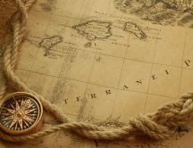 Old map - yellowing of time HD wallpaper