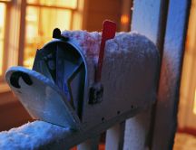 A mailbox full of letters to Santa Claus HD wallpaper