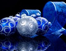 Special decorations for Christmas- blue and silver ornaments
