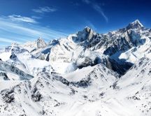 Winter landscape - Snowy mountain peaks